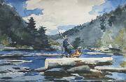 Winslow Homer Hudson River - Logging (mk44) Germany oil painting artist